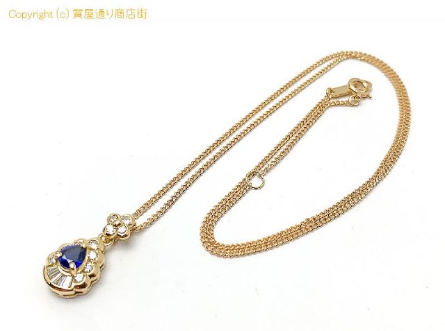 K18 18金イエローゴールド ブルーサファイア ダイヤモンド ネックレス 40cm 3.8g 【 TM2009124 】のオプション紹介画像(4) K18 18金イエローゴールド ブルーサファイア ダイヤモンド ネックレス 40cm 3.8g 【 TM2009124 】のオプション紹介画像(4)