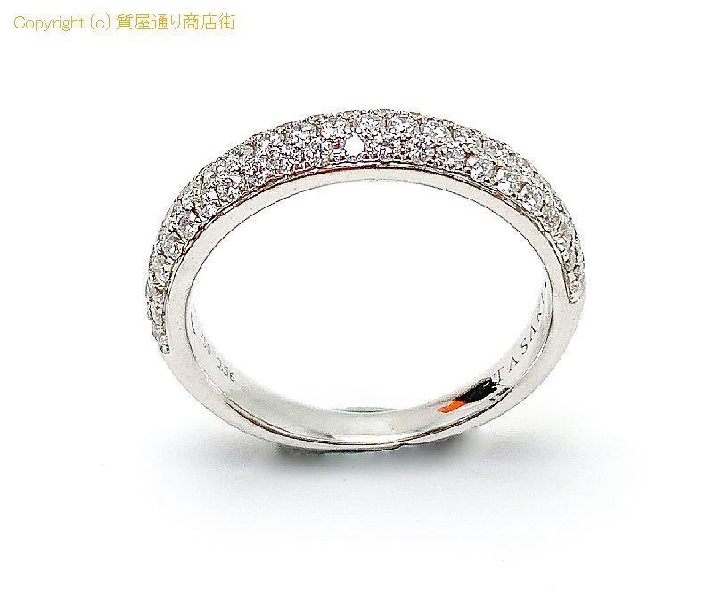 田崎真珠 TASAKI 田崎 750 18金ホワイトゴールド ダイヤモンド パヴェ D0.56 リング 指輪