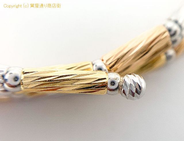K18 18金スリーカラーゴールド ブレスレット バングル 17.6g 【 TM2012090 】のオプション紹介画像(2) K18 18金スリーカラーゴールド ブレスレット バングル 17.6g 【 TM2012090 】のオプション紹介画像(2)