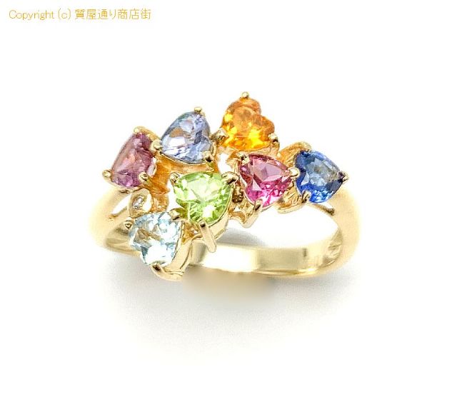 K18 18金イエローゴールド 色石 マルチ リング 指輪 15号 鑑別書付き 【 TM2012130 】のオプション紹介画像(1) K18 18金イエローゴールド 色石 マルチ リング 指輪 15号 鑑別書付き 【 TM2012130 】のオプション紹介画像(1)