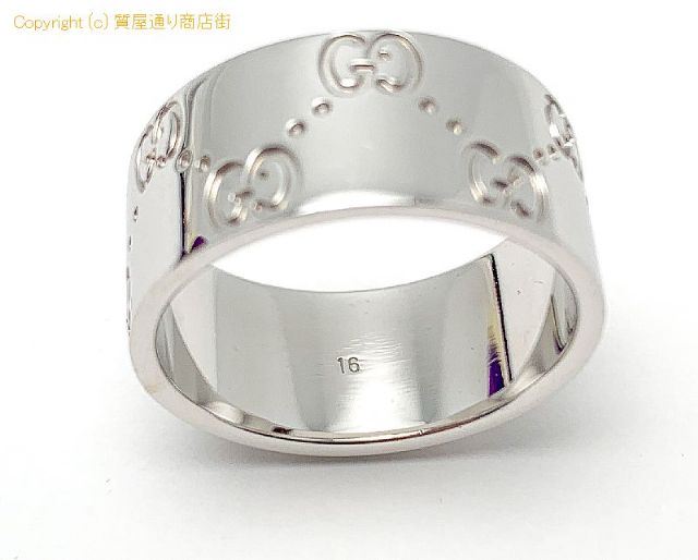 グッチ GUCCI グッチ 750 18金ホワイトゴールド アイコン ワイド リング 指輪 16号(実寸15号) 約9.7g 【 TM2101073 】のオプション紹介画像(2) グッチ GUCCI グッチ 750 18金ホワイトゴールド アイコン ワイド リング 指輪 16号(実寸15号) 約9.7g 【 TM2101073 】のオプション紹介画像(2)