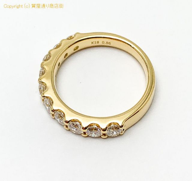 K18 18金イエローゴールド ダイヤモンド ハーフエタニティ リング 指輪 D0.86ct 7号 【 TM2101034 】のオプション紹介画像(1) K18 18金イエローゴールド ダイヤモンド ハーフエタニティ リング 指輪 D0.86ct 7号 【 TM2101034 】のオプション紹介画像(1)
