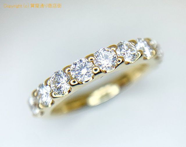 K18 18金イエローゴールド ダイヤモンド ハーフエタニティ リング 指輪 D0.86ct 7号 【 TM2101034 】のオプション紹介画像(4) K18 18金イエローゴールド ダイヤモンド ハーフエタニティ リング 指輪 D0.86ct 7号 【 TM2101034 】のオプション紹介画像(4)