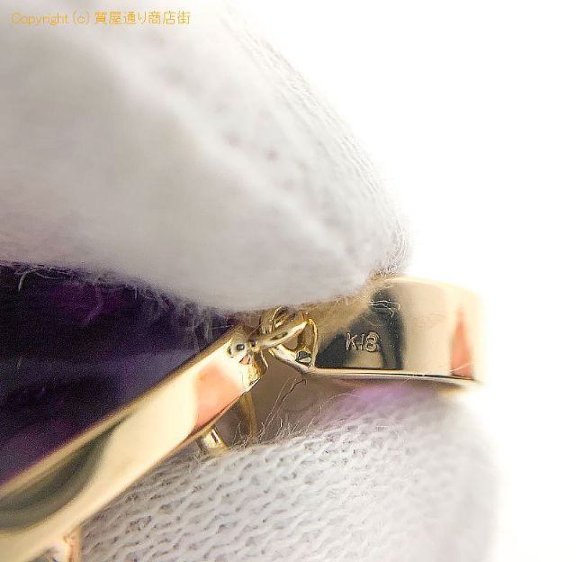 K18 18金イエローゴールド アメシスト ハート ペンダント チャーム 約5.0g 【 TM2103078 】のオプション紹介画像(2) K18 18金イエローゴールド アメシスト ハート ペンダント チャーム 約5.0g 【 TM2103078 】のオプション紹介画像(2)