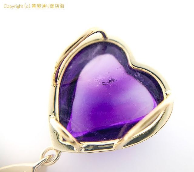 K18 18金イエローゴールド アメシスト ハート ペンダント チャーム 約5.0g 【 TM2103078 】のオプション紹介画像(4) K18 18金イエローゴールド アメシスト ハート ペンダント チャーム 約5.0g 【 TM2103078 】のオプション紹介画像(4)