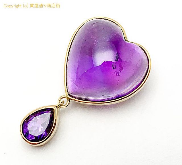 K18 18金イエローゴールド アメシスト ハート ペンダント チャーム 約5.0g 【 TM2103078 】のオプション紹介画像(5) K18 18金イエローゴールド アメシスト ハート ペンダント チャーム 約5.0g 【 TM2103078 】のオプション紹介画像(5)