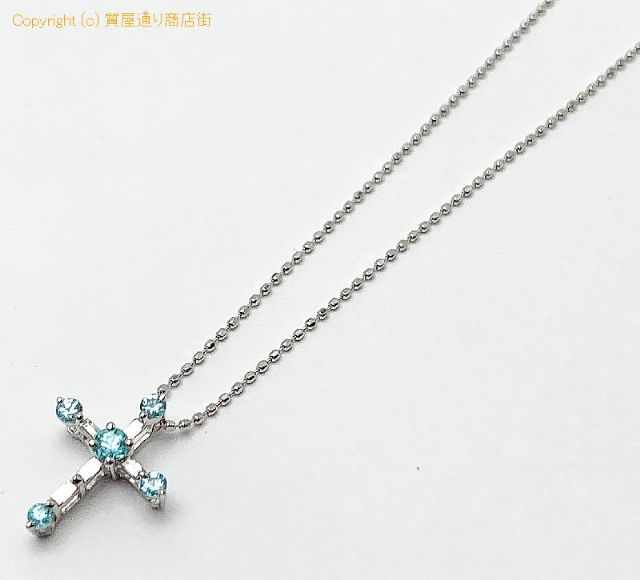 K18WG 18金ホワイトゴールド パライバトルマリン ダイヤモンド クロス ネックレス チャーム 証明書付き 【 TM2103142 】のオプション紹介画像(1) K18WG 18金ホワイトゴールド パライバトルマリン ダイヤモンド クロス ネックレス チャーム 証明書付き 【 TM2103142 】のオプション紹介画像(1)