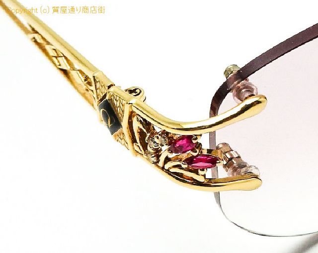 京セラ CRESCENT VERT クレサンベール CV-63 K18 18金イエローゴールド メガネ 眼鏡 フレーム 合成ルビー ダイヤモンド 総重量約38.8g 【 TM2104044 】のオプション紹介画像(4) 京セラ CRESCENT VERT クレサンベール CV-63 K18 18金イエローゴールド メガネ 眼鏡 フレーム 合成ルビー ダイヤモンド 総重量約38.8g 【 TM2104044 】のオプション紹介画像(4)