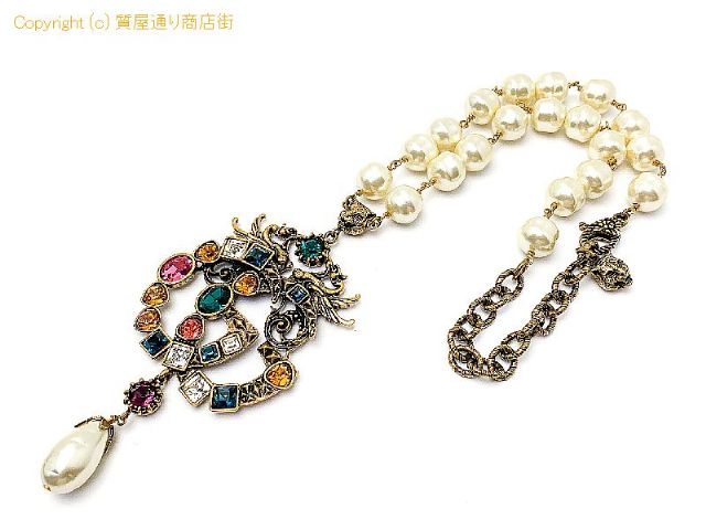 グッチ GUCCI グッチ ゴールドカラー ダブルGロゴ マルチカラー フェイクパール ネックレス アクセサリー 【 TM2106117 】のオプション紹介画像(2) グッチ GUCCI グッチ ゴールドカラー ダブルGロゴ マルチカラー フェイクパール ネックレス アクセサリー 【 TM2106117 】のオプション紹介画像(2)