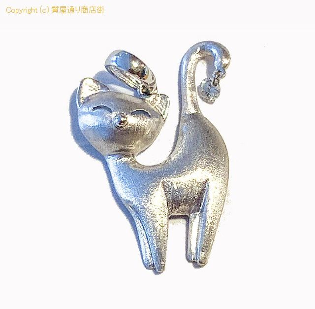 K18WG 18金ホワイトゴールド ダイヤ 猫 ネコ ペンダント チャーム ダイヤ0.07ct 【 TM2108052 】のオプション紹介画像(1) K18WG 18金ホワイトゴールド ダイヤ 猫 ネコ ペンダント チャーム ダイヤ0.07ct 【 TM2108052 】のオプション紹介画像(1)