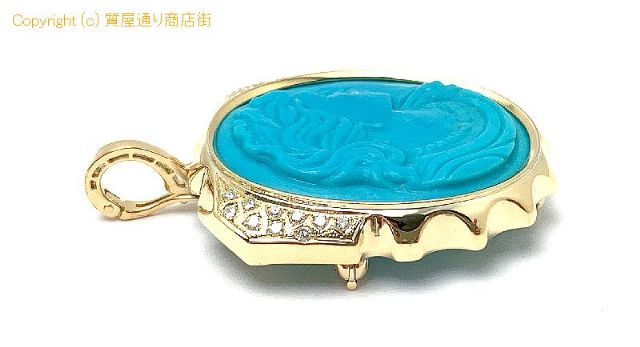K18 18金イエローゴールド トルコ石 ターコイズ カメオ ダイヤモンド ペンダント チャーム ブローチ ソーティング付 【 TM2108090 】のオプション紹介画像(1) K18 18金イエローゴールド トルコ石 ターコイズ カメオ ダイヤモンド ペンダント チャーム ブローチ ソーティング付 【 TM2108090 】のオプション紹介画像(1)
