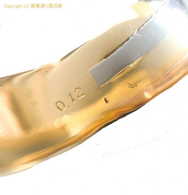 K18 PT900 18金イエローゴールド プラチナ コンビ ダイヤモンド リング 指輪 ダイヤ0.12ct 12号 【 TM2108069 】のオプション紹介画像(4)