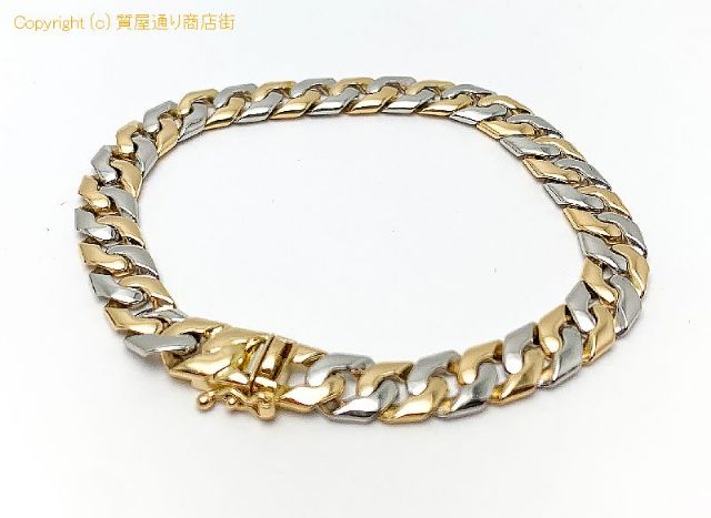 K18 PT850 18金イエローゴールド プラチナ コンビ 2面 ブレスレット 約18.5cm 約30.0g アクセサリー 【 TM2201042 】のオプション紹介画像(1) K18 PT850 18金イエローゴールド プラチナ コンビ 2面 ブレスレット 約18.5cm 約30.0g アクセサリー 【 TM2201042 】のオプション紹介画像(1)