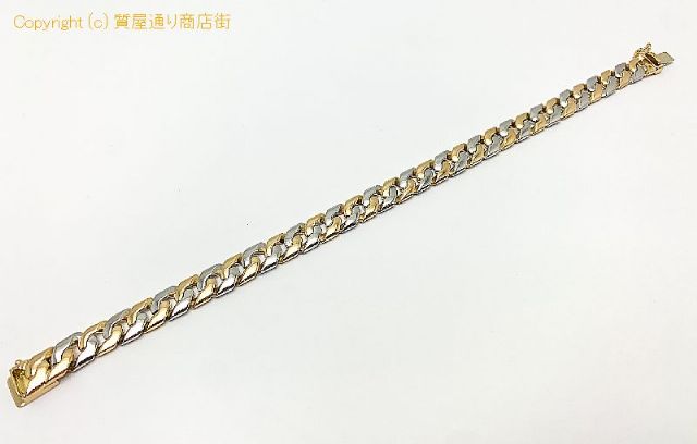 K18 PT850 18金イエローゴールド プラチナ コンビ 2面 ブレスレット 約18.5cm 約30.0g アクセサリー 【 TM2201042 】のオプション紹介画像(4) K18 PT850 18金イエローゴールド プラチナ コンビ 2面 ブレスレット 約18.5cm 約30.0g アクセサリー 【 TM2201042 】のオプション紹介画像(4)