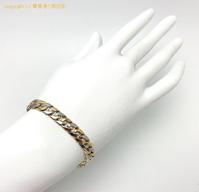 K18 PT850 18金イエローゴールド プラチナ コンビ 2面 ブレスレット 約18.5cm 約30.0g アクセサリー 【 TM2201042 】のオプション紹介画像(5) K18 PT850 18金イエローゴールド プラチナ コンビ 2面 ブレスレット 約18.5cm 約30.0g アクセサリー 【 TM2201042 】のオプション紹介画像(5)