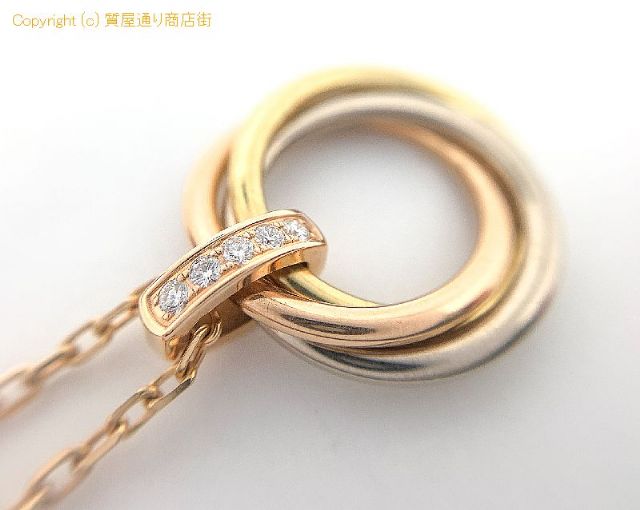 カルティエ CARTIER カルティエ 750 18金スリーゴールド トリニティ ダイヤモンド ネックレス アクセサリー 【 TM2201045 】のオプション紹介画像(2) カルティエ CARTIER カルティエ 750 18金スリーゴールド トリニティ ダイヤモンド ネックレス アクセサリー 【 TM2201045 】のオプション紹介画像(2)